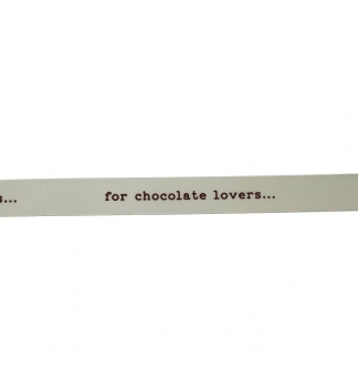 Geschenkband "for chocolate lovers" creme, bedruckt 15mmx20m